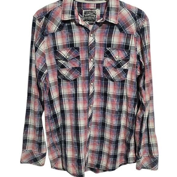 BKE Pearl Snap Button Up Mens - Picture 1 of 7